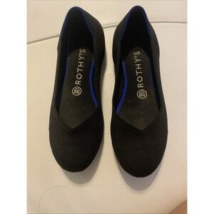 Rothy's black rounded The flat shoe womens size 7.5